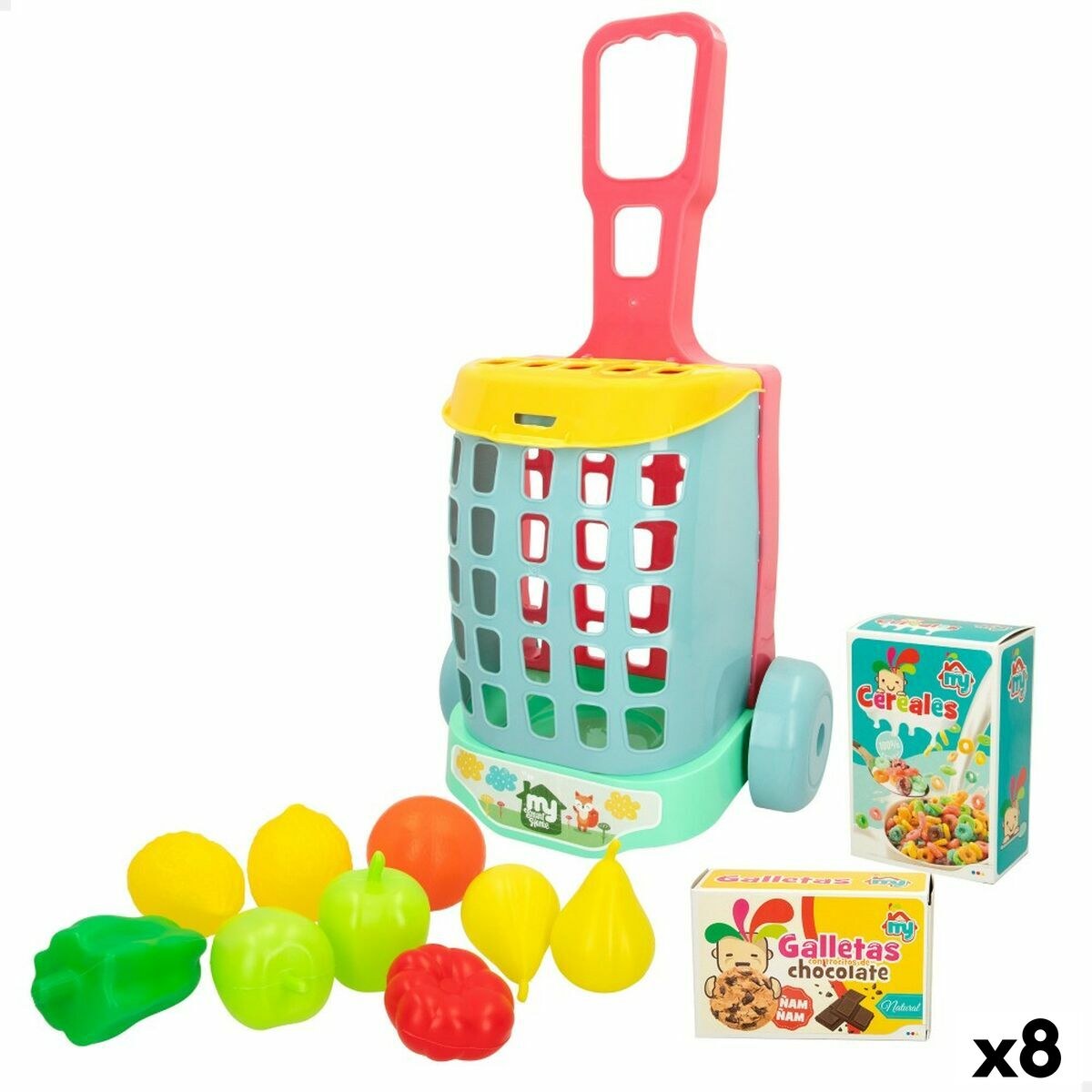Корзина для покупок My Home Игрушка 12 Предметы 15 x 10 x 6 cm 8 штук