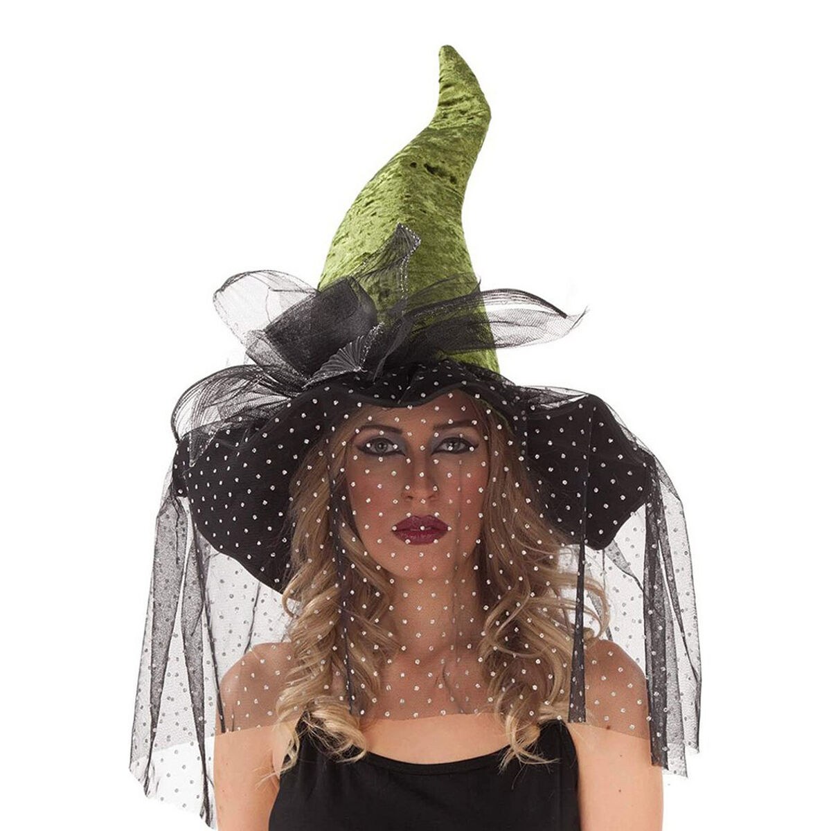 Hat Black Green One size Witch 59 cm