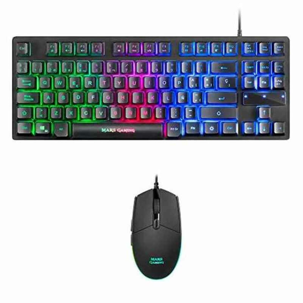 Keyboard with Gaming Mouse MCPTKLES Black Spanish Qwerty
