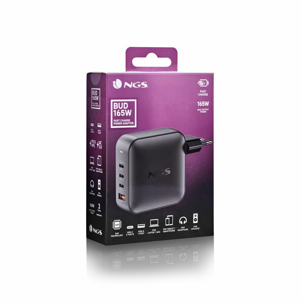 Зарядное устройство для ноутбука ULTRARAPIDO165W Чёрный