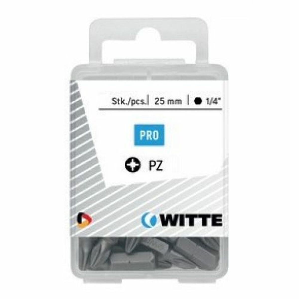 Bit set Pozidriv PZ2 25 Units 25 Pieces