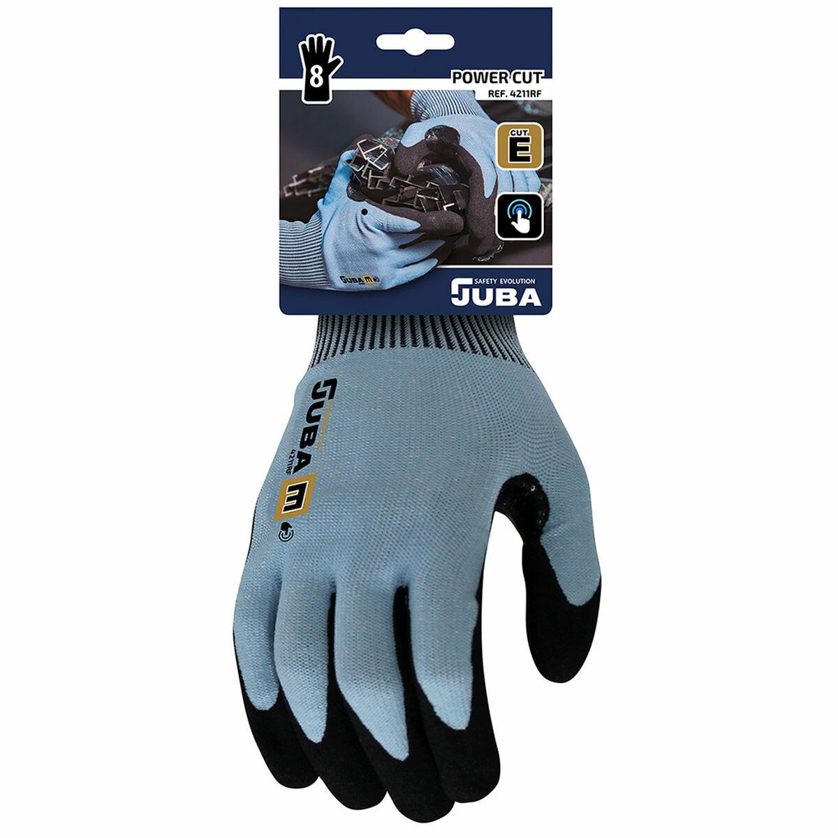 Work Gloves K-Rock Blue Black Blue/Black Nitrile Touchpad
