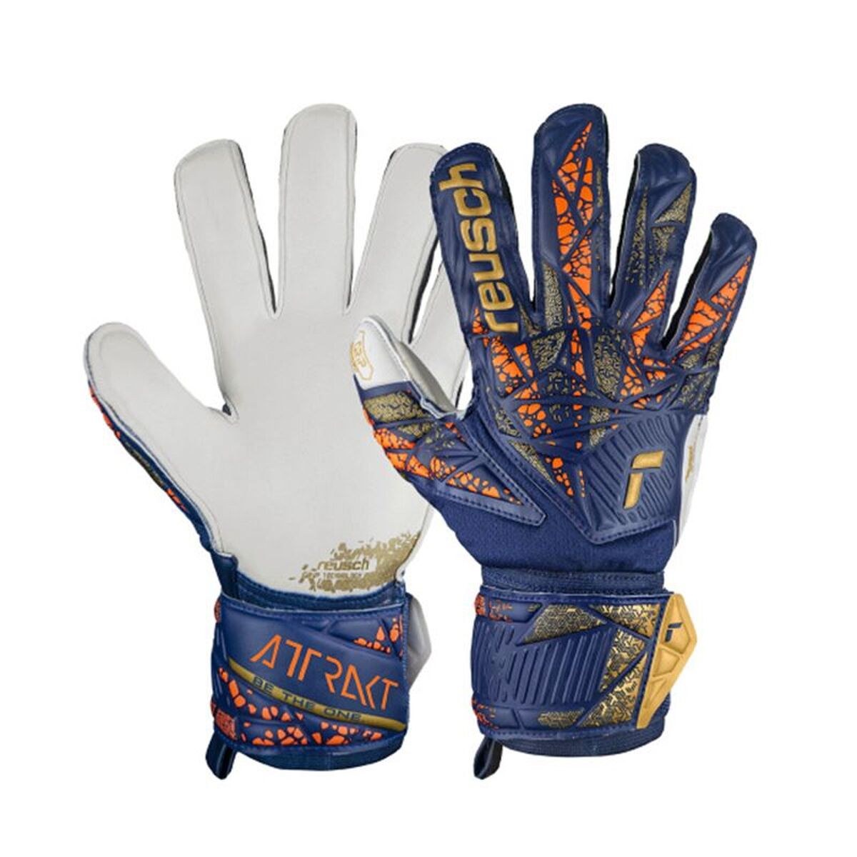 Goalkeeper Gloves Attrakt Grip Navy Blue Adults