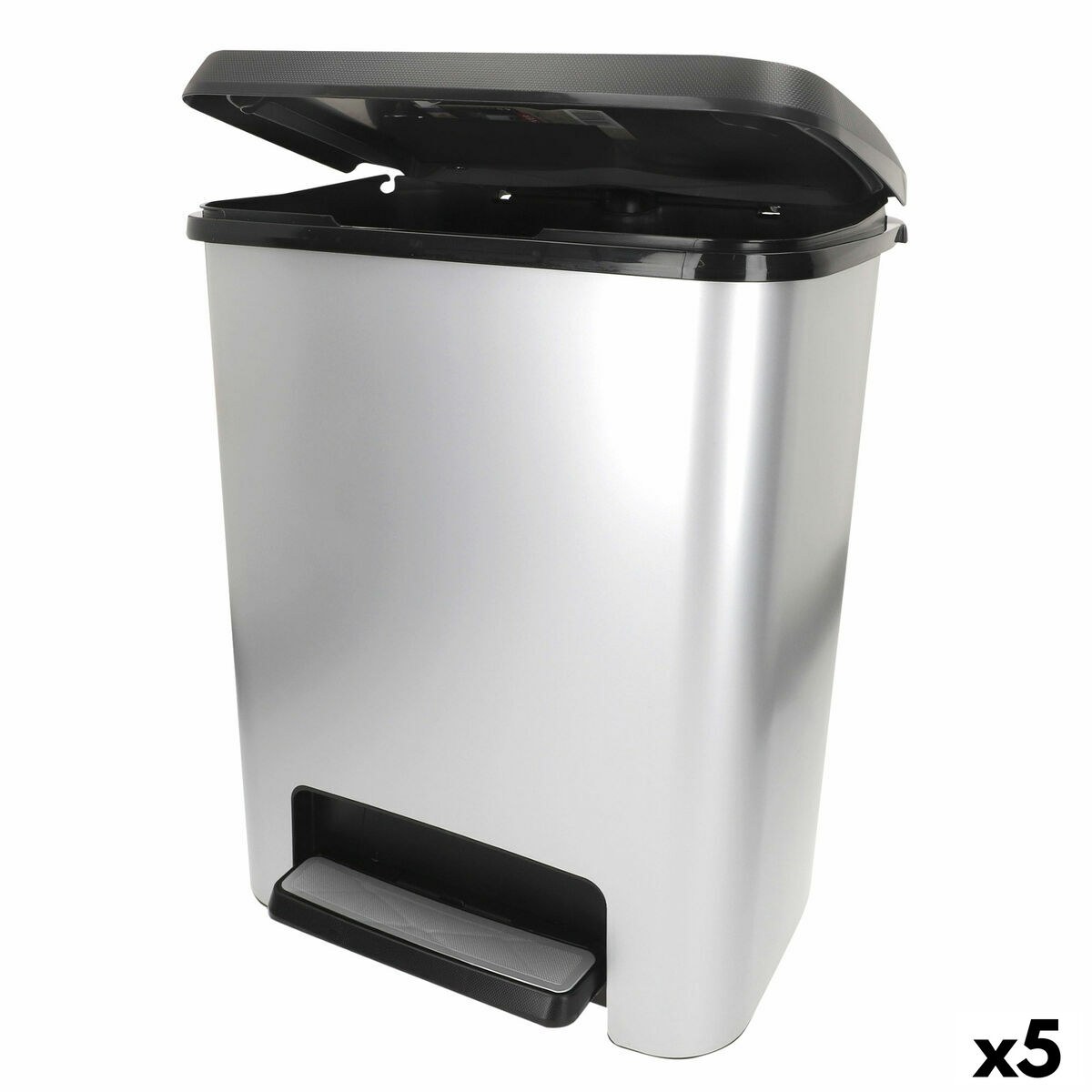 Waste bin Grey Plastic 25 L (5 Units)