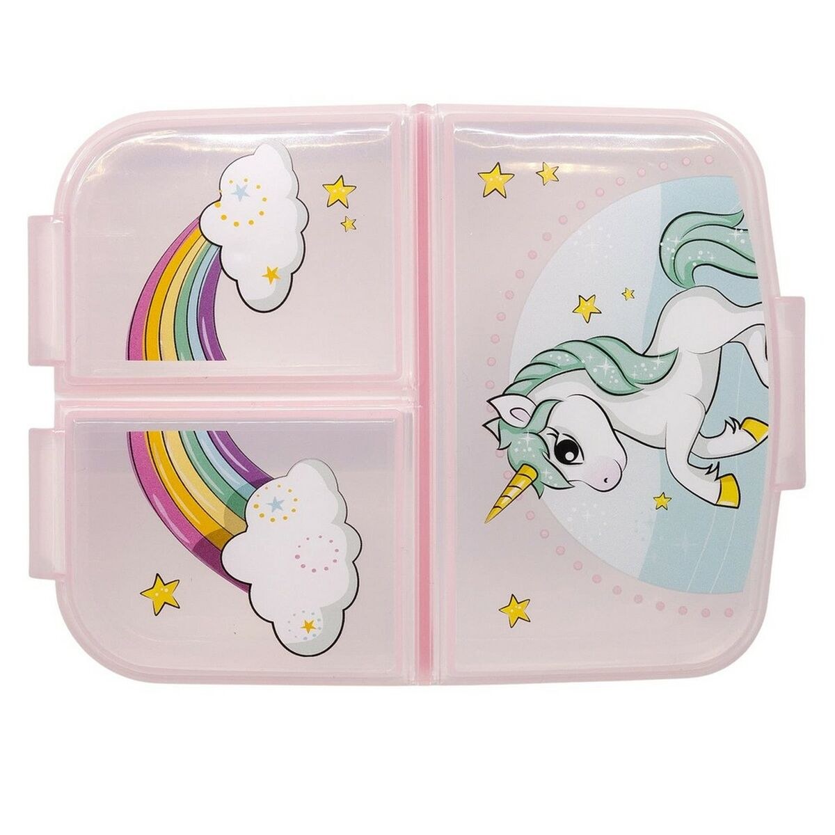 Ланч-бокс с отсеком для столовых приборов Unicorn Rainbow (6,7 x 16,5 x 19,5 cm)