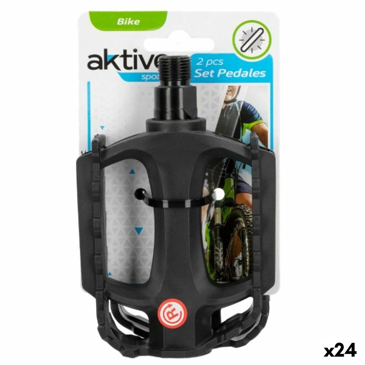 Pedals 11 x 3 x 8 cm Bicycle 2 Pieces Black 24 Units