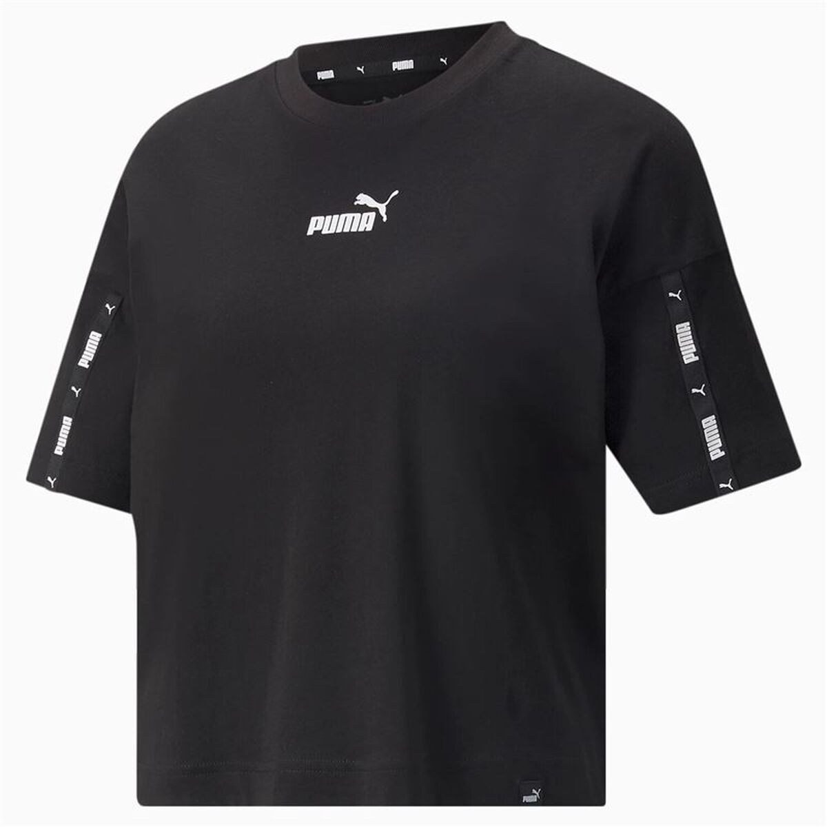 Women’s Short Sleeve T-Shirt Power Tape Crop W Black