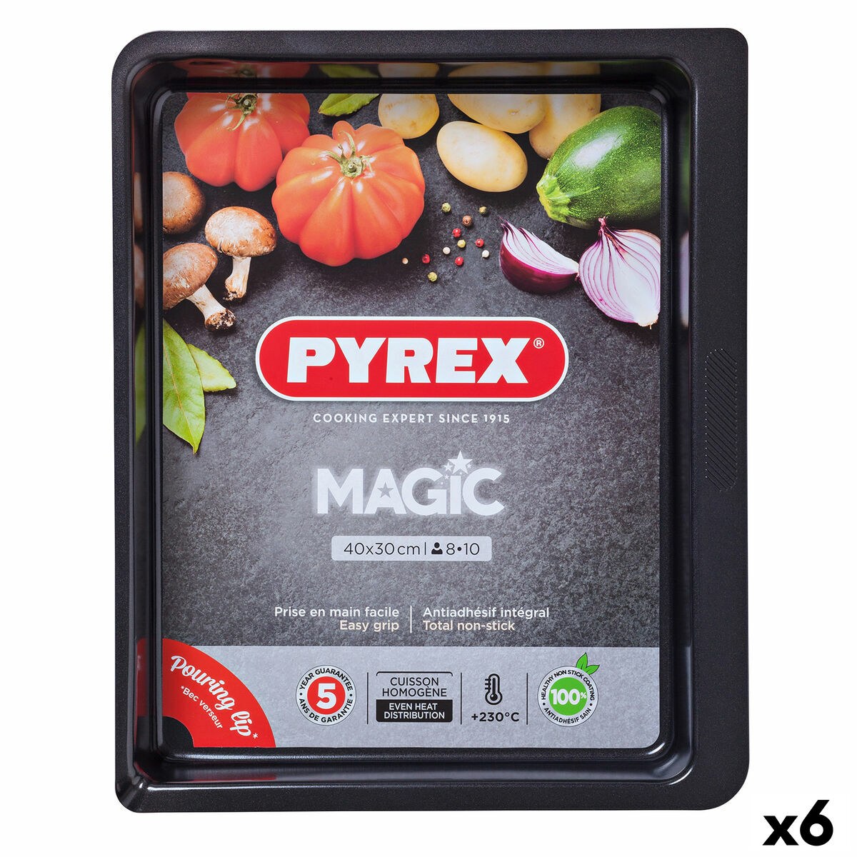 Форма для выпечки Magic Прямоугольный Металл 6 штук 40 x 31 cm