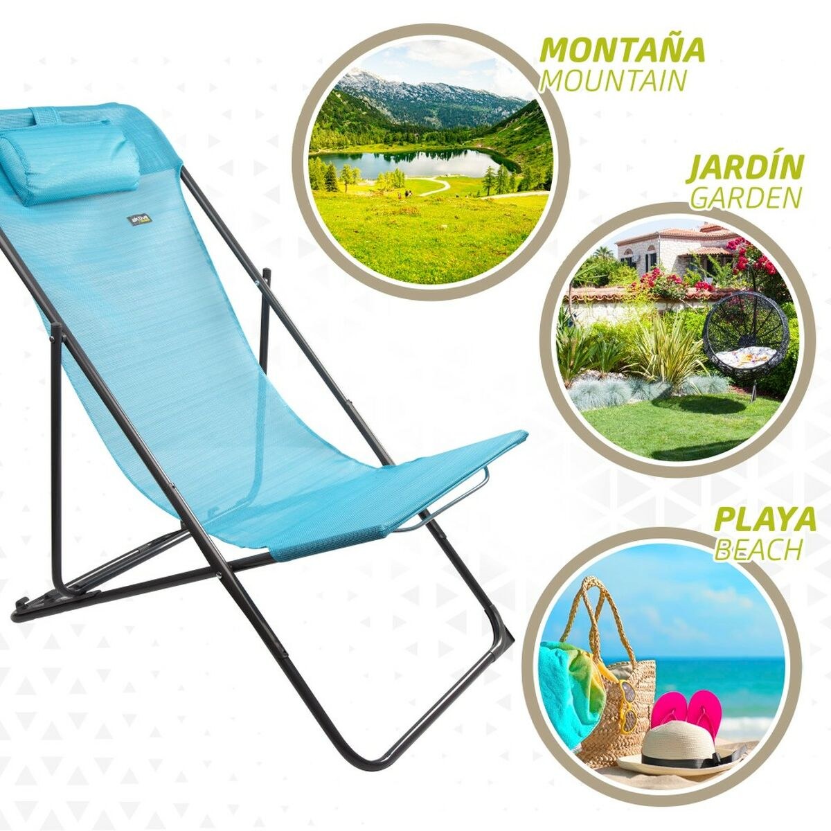 Reclining lounder Blue 53 x 87 x 78 cm (4 Units)