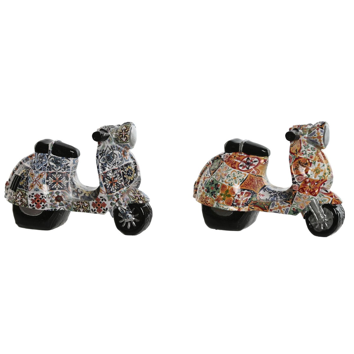 Decorative Figure Multicolour Mediterranean scooter 14 x 8 x 11 cm (2 Units)