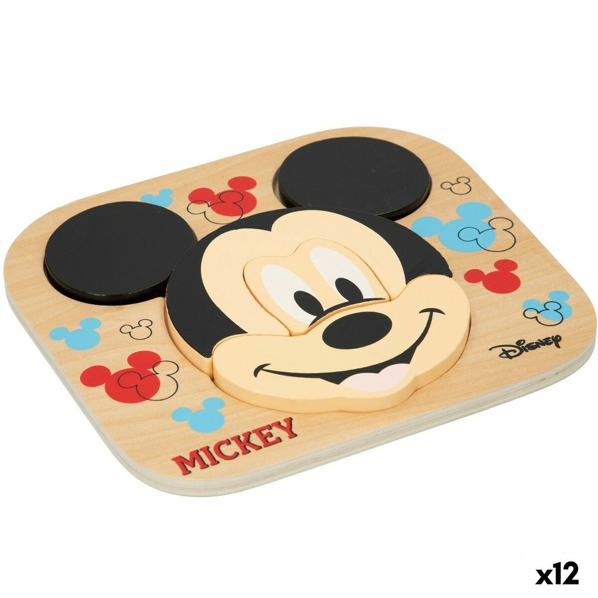 Детский деревянный паззл Mickey Mouse + 12 Months 6 Предметы (12 штук)