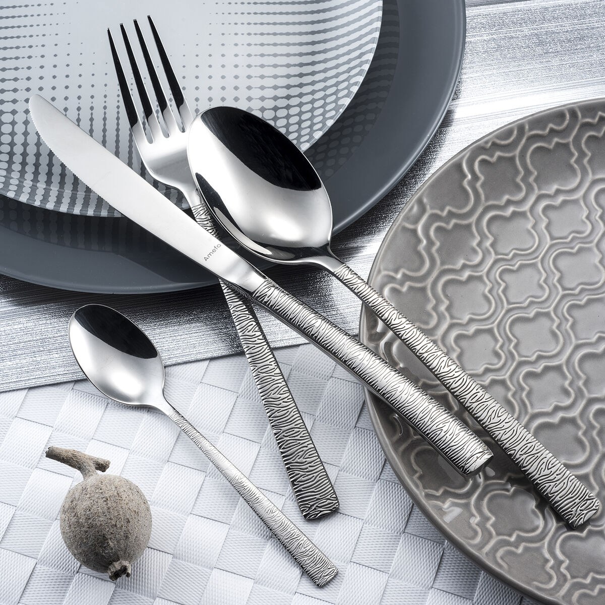 Set of Dessert Knives Havane Jungle Metal Stainless steel 12 Units