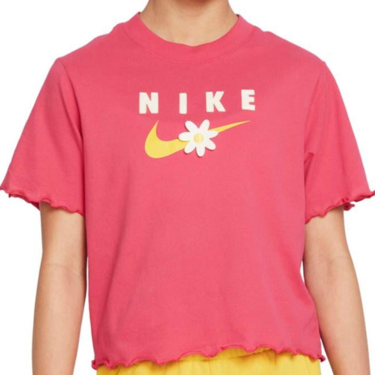Child's Short Sleeve T-Shirt ENERGY BOXY FRILLY DO1351 666 Pink