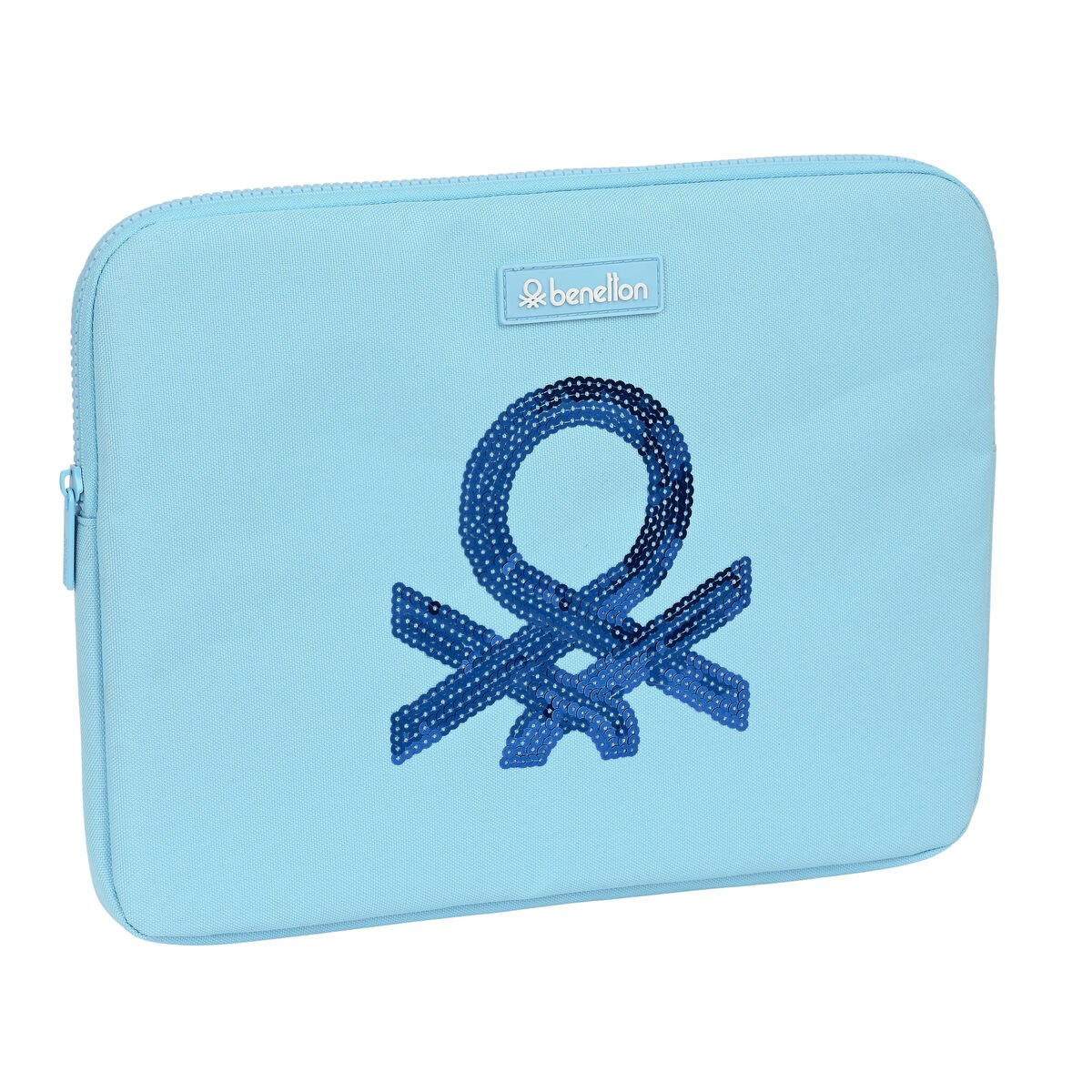 Laptop Cover Sequins Light Blue (34 x 25 x 2 cm)