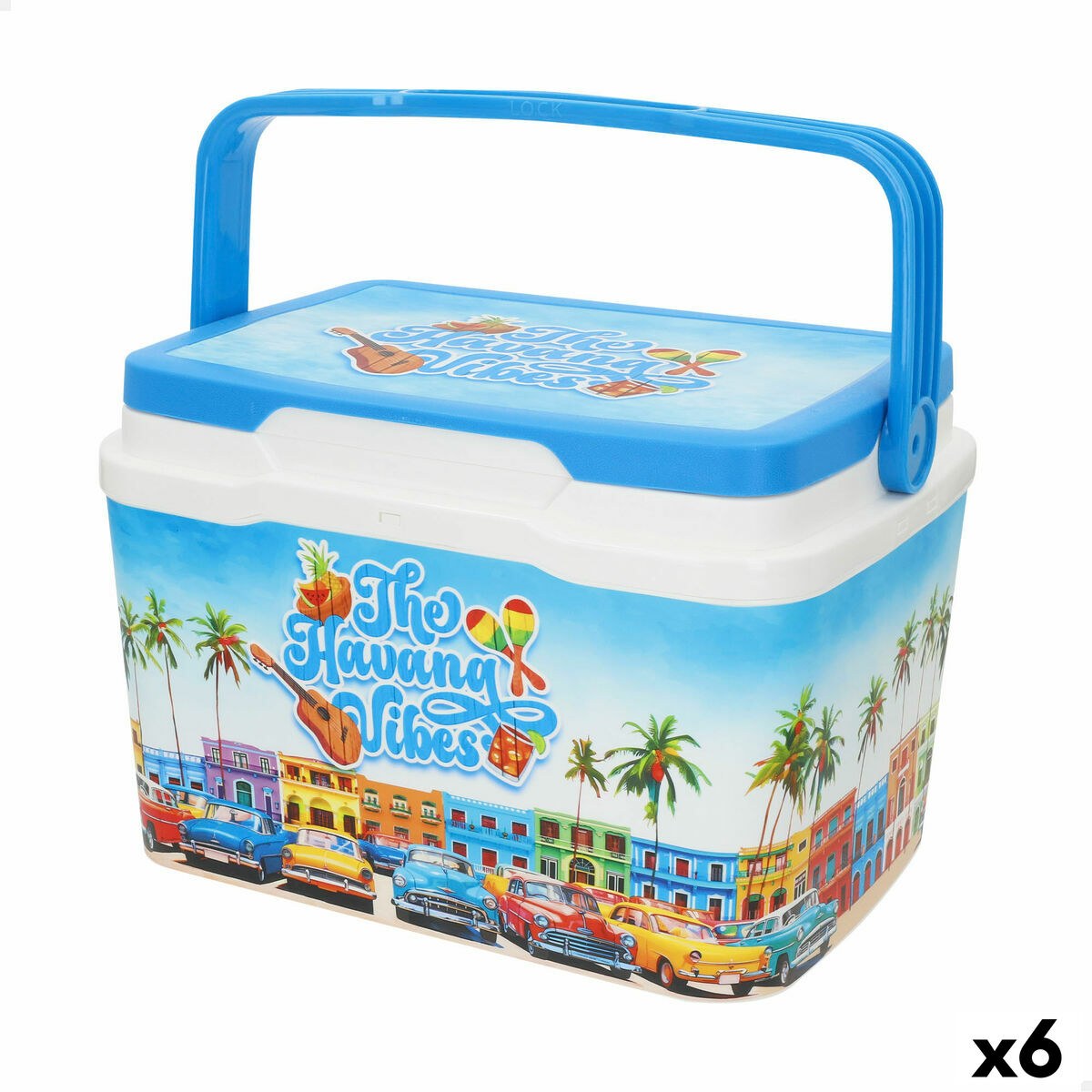 Жесткий портативный холодильник Синий Пластик 5 L 28 x 19 x 21 cm (6 штук)