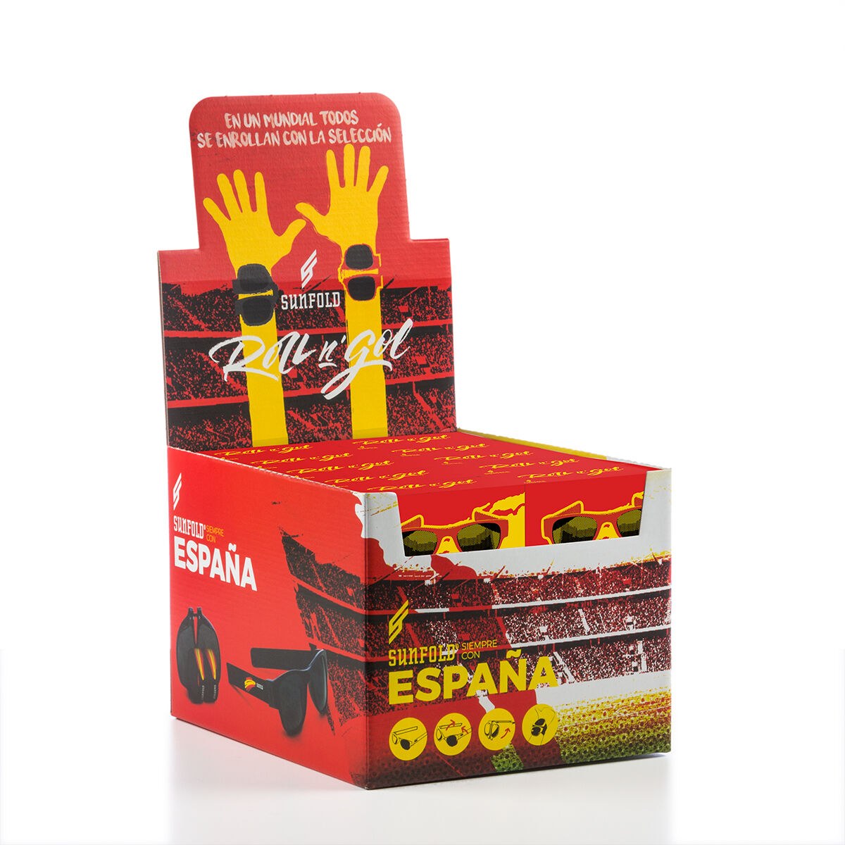 Beer Dispenser Cooling Pack and 2 Folding Sunglasses Sunfold Spain Red