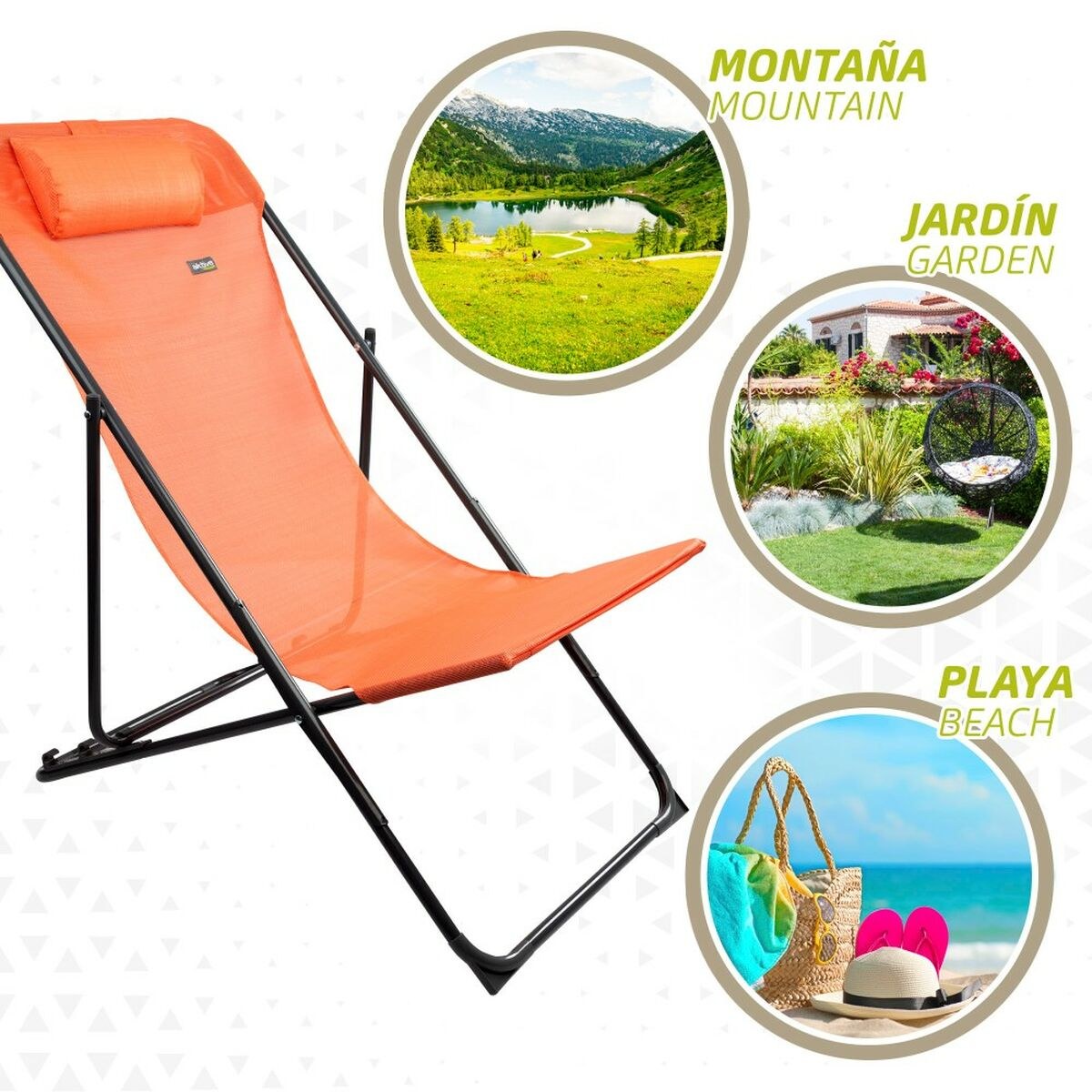 Reclining lounder Orange 53 x 87 x 78 cm (4 Units)