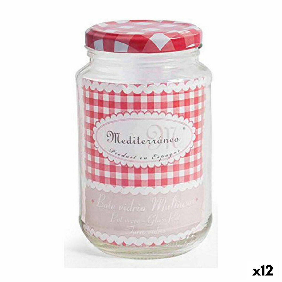 Glass Jar A-370 Multi-use Glass 370 ml 7,2 x 12 cm (12 Units)