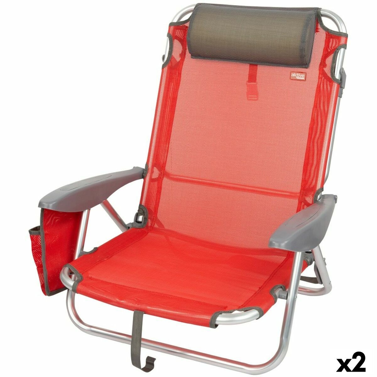 Складной стул с подголовником Menorca Красный 51 x 76 x 45 cm (2 штук)
