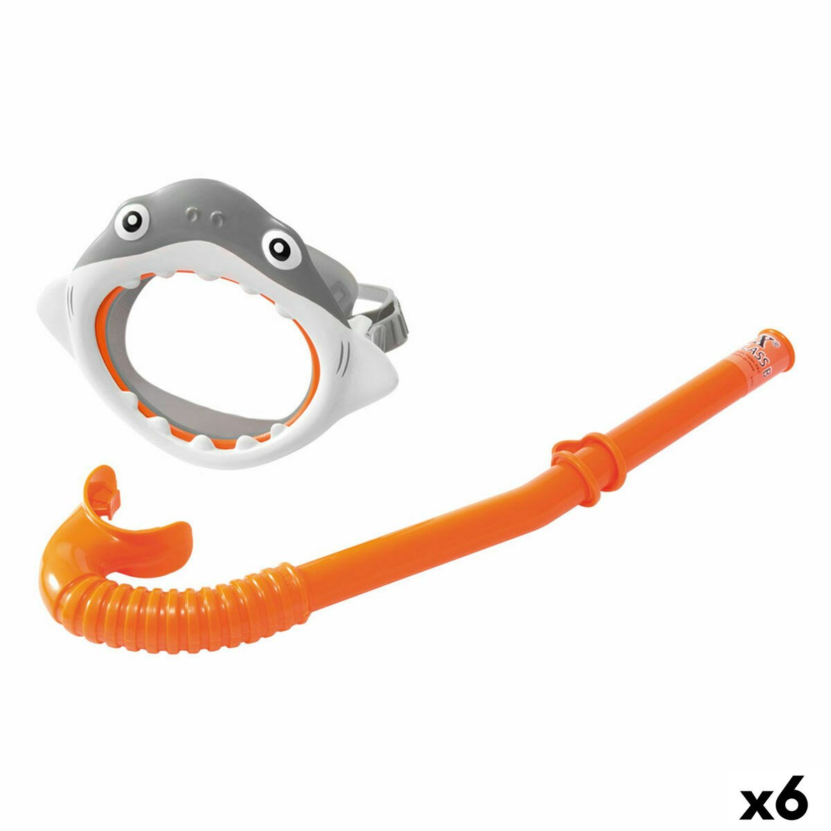Детские очки для ныряния с трубкой Акула (6 штук)