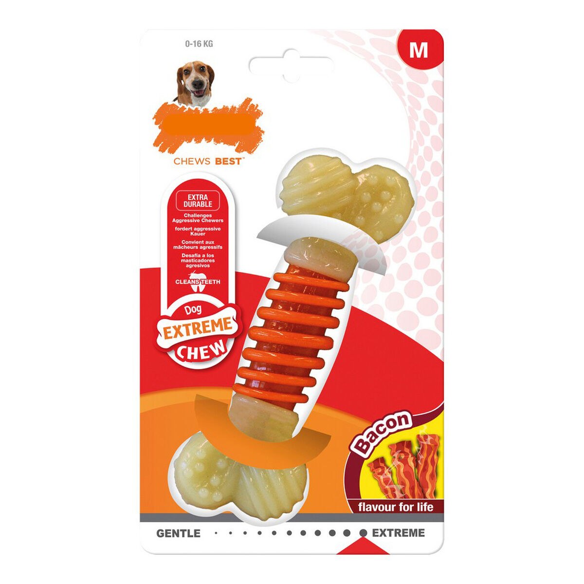 Dog chewing toy Extreme Chew Pro Action Bacon Size M Nylon