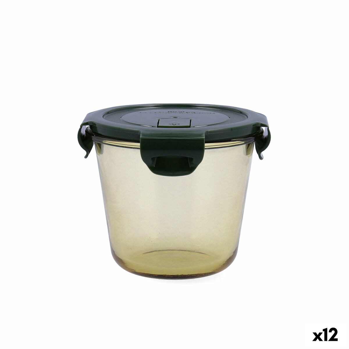 Hermetic Lunch Box Infinity Circular 700 ml Yellow Glass (12 Units)