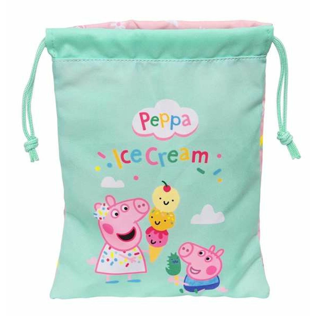 Контейнер для обеда Ice cream мешок 20 x 25 x 1 cm Розовый Мята