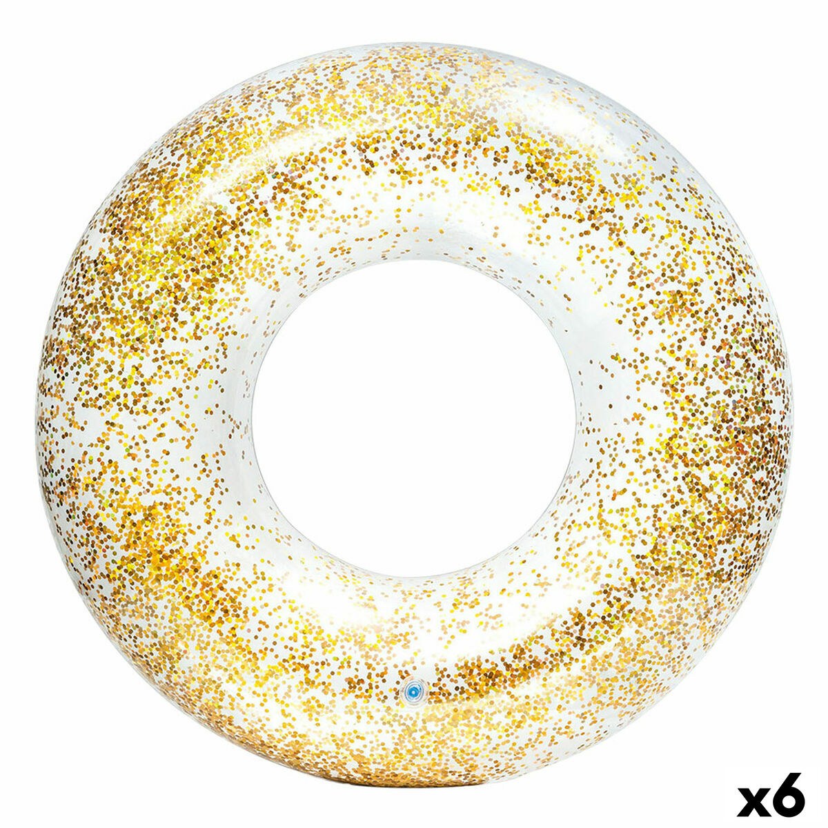 Inflatable Floating Doughnut Transparent Glitter Ø 119 cm (6 Units)