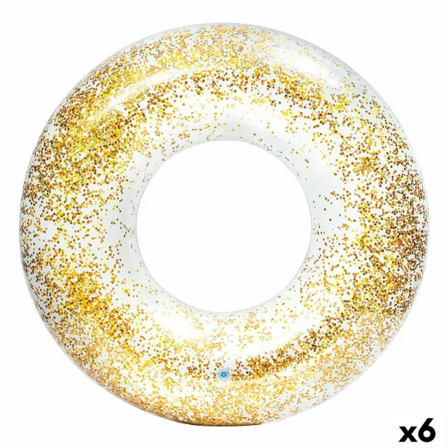 Inflatable Floating Doughnut Transparent Glitter Ø 119 cm (6 Units)