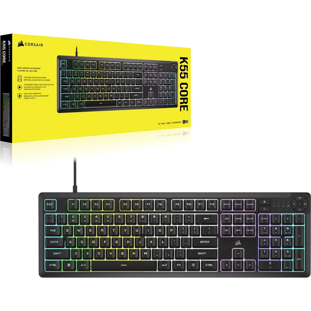 Keyboard K55 CORE CH-9226C65-PT Black Azerty French