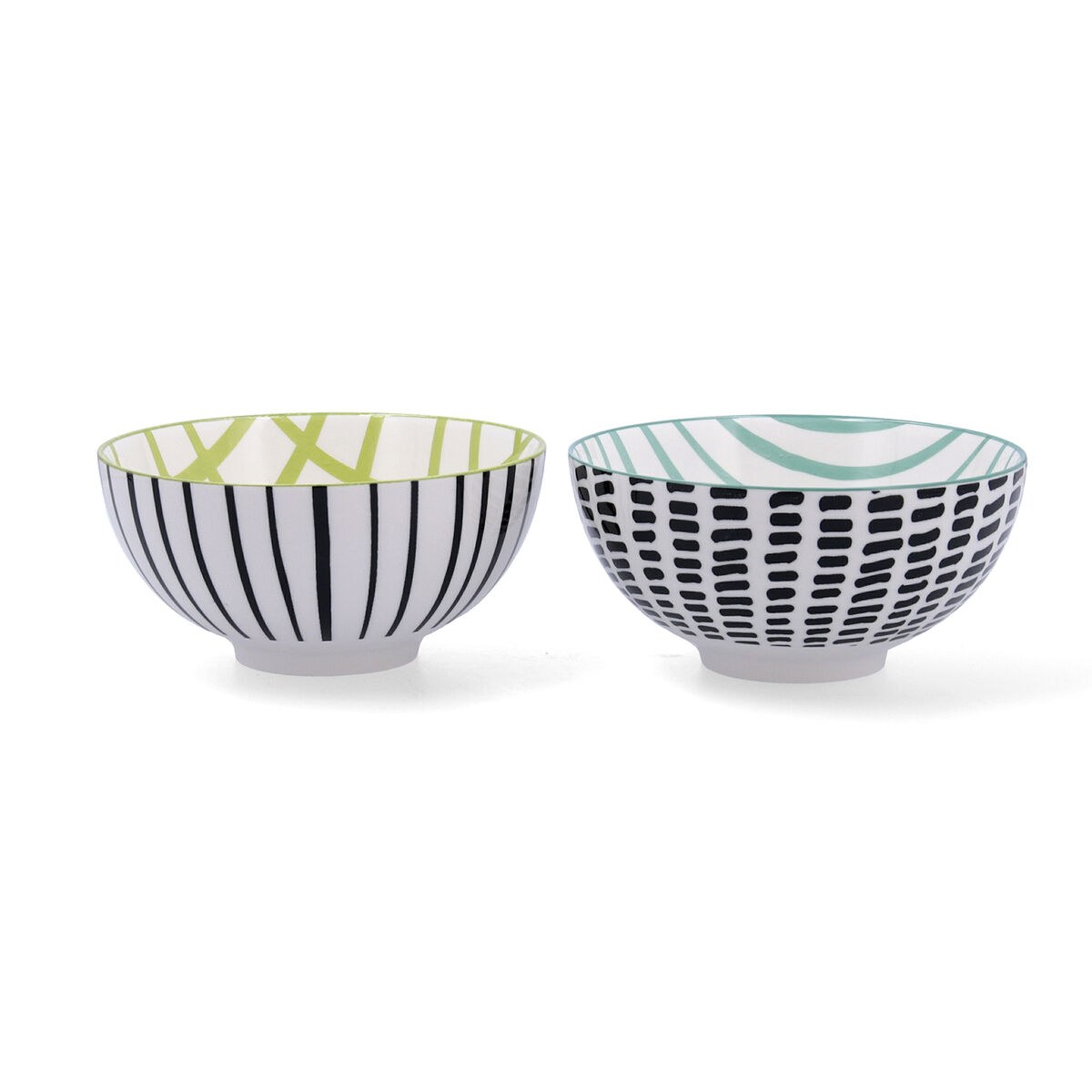 Set of bowls Zigzag Multicolour Ceramic 15 x 15 x 7,3 cm (2 Pieces)