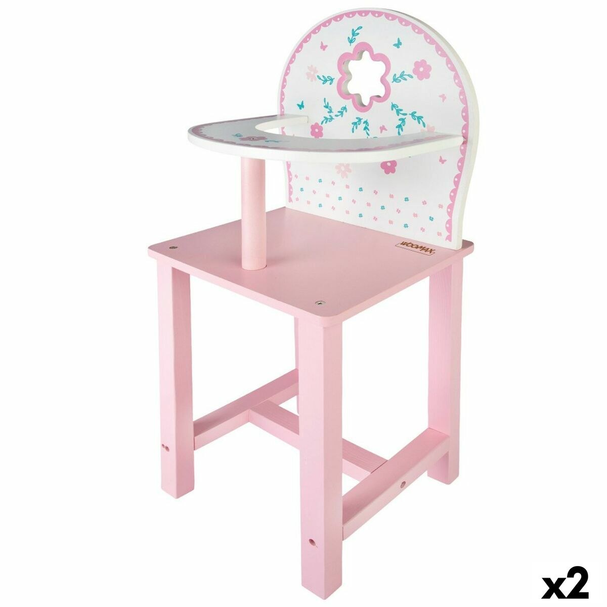 Высокий стул 25 x 55 x 20 cm Kуклы Белый Розовый 2 штук