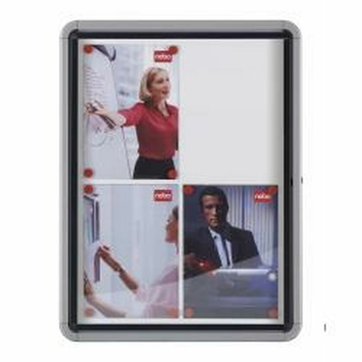 Доска объявлений Presentation Ring Binders Белый Алюминий Стеклянный 100 x 75,2 x 4,5 cm
