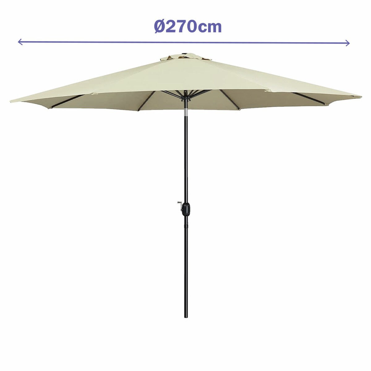 Пляжный зонт Бежевый Ø 270 cm