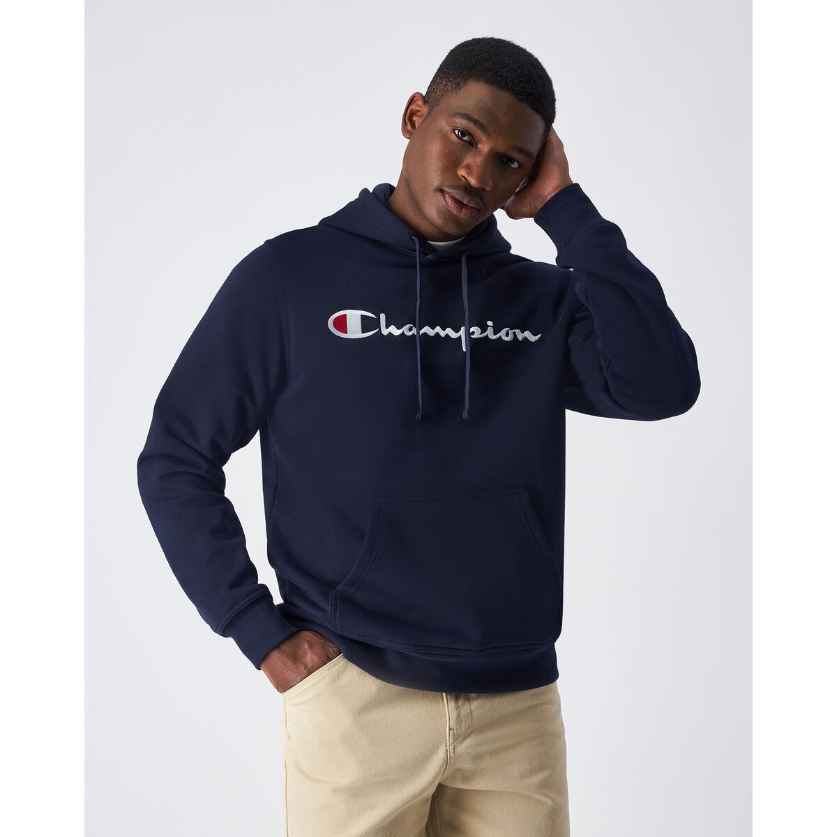 Толстовка с капюшоном мужская HOODED SWEATSHIRT 220253 NBK Чёрный