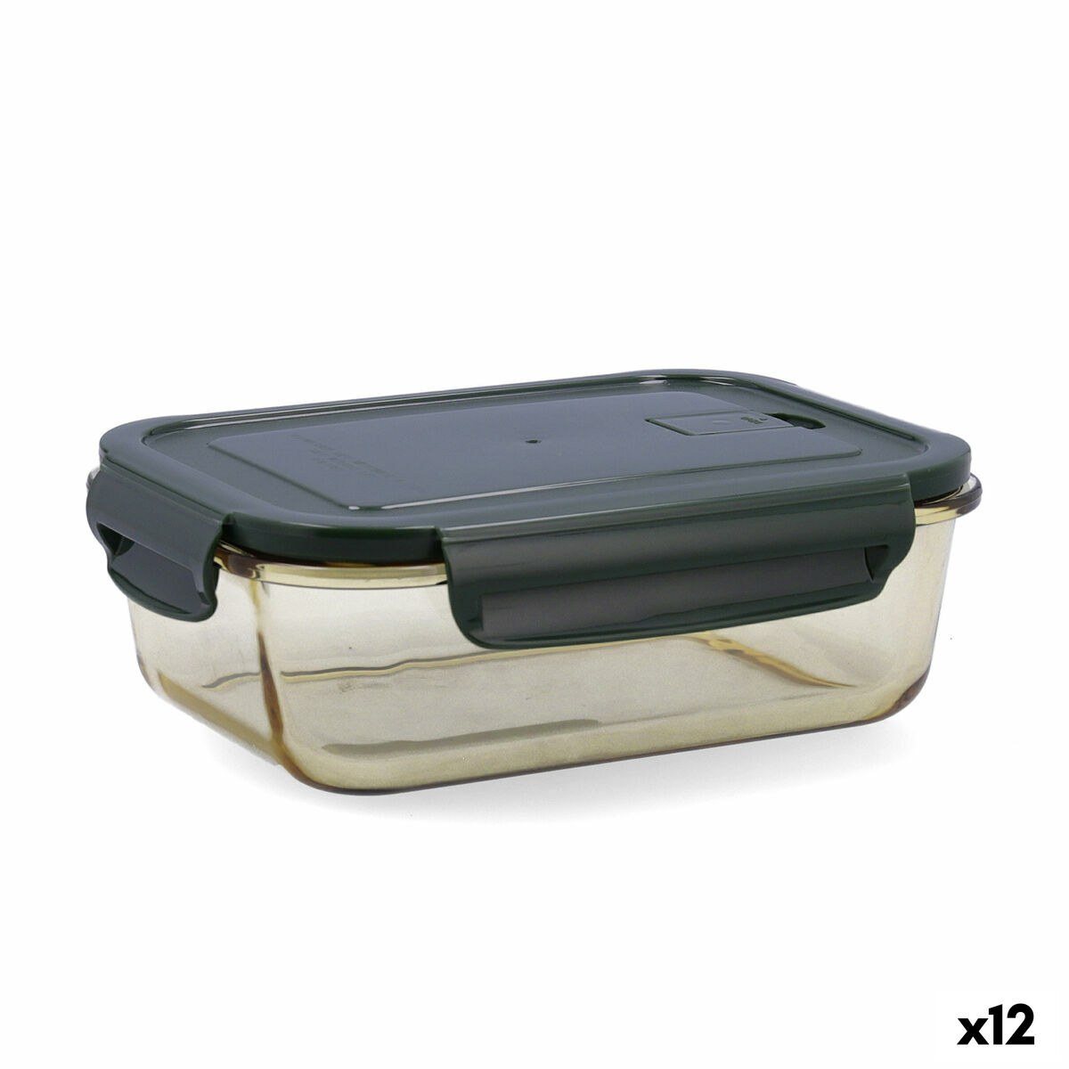 Hermetic Lunch Box Infinity Rectangular 1,04 L Yellow Glass (12 Units)