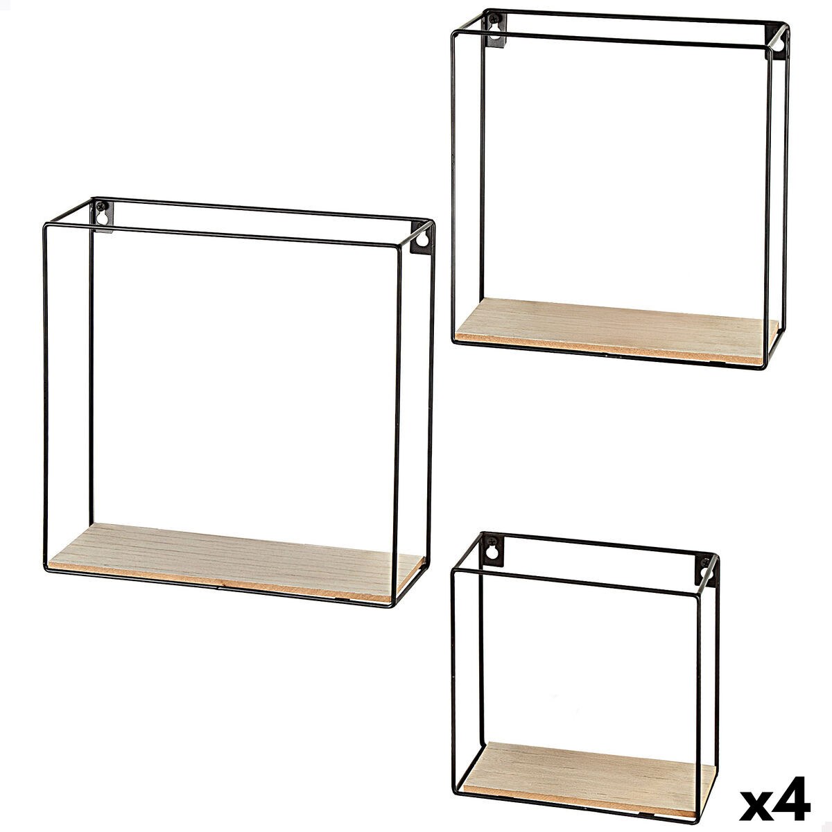 Полка Железо Деревянный MDF 30 x 30 x 10 cm (4 штук)