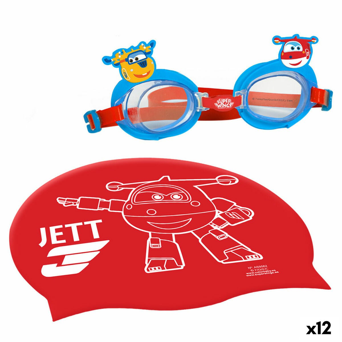 Swimming Cap and Goggles Children's (12 Units)