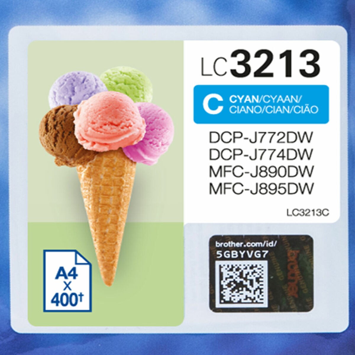 Картридж с оригинальными чернилами LC3213C Циановый