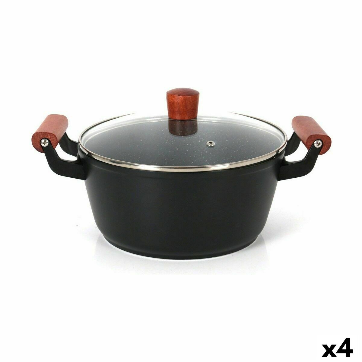 Casserole with glass lid Doha 39 x 28 x 15 cm (4 Units)