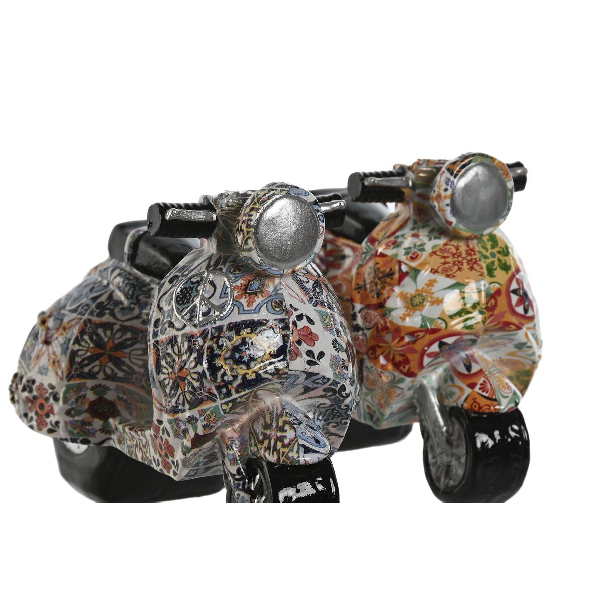 Decorative Figure Multicolour Mediterranean scooter 14 x 8 x 11 cm (2 Units)