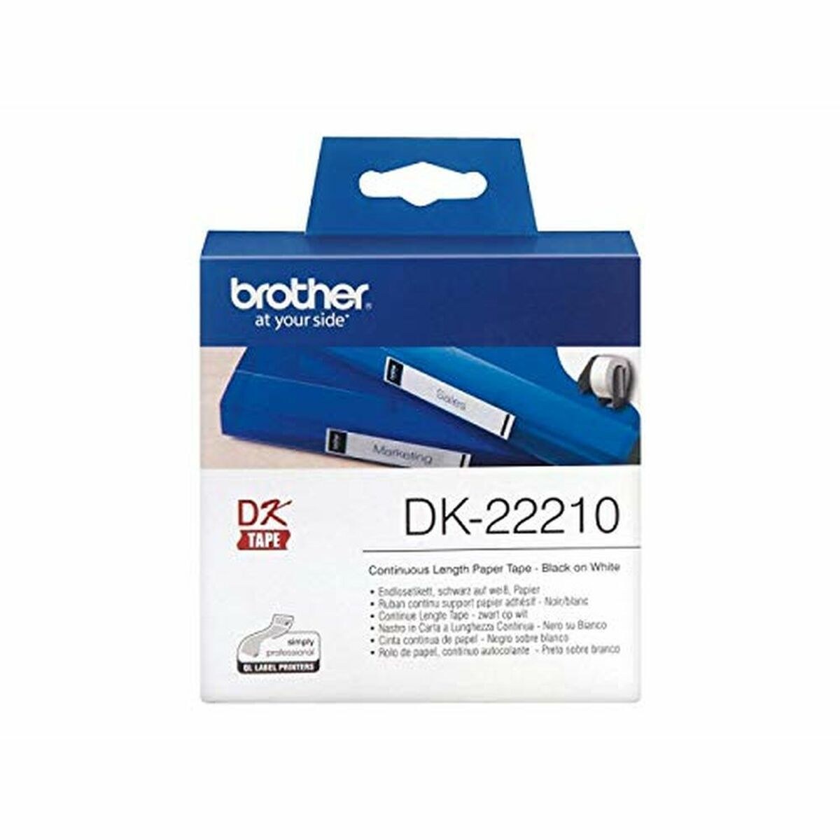 Рулонная бумага для принтеров DK22210 29 x 30,48 mm Белый Чёрный 80 g/m² (1 штук)