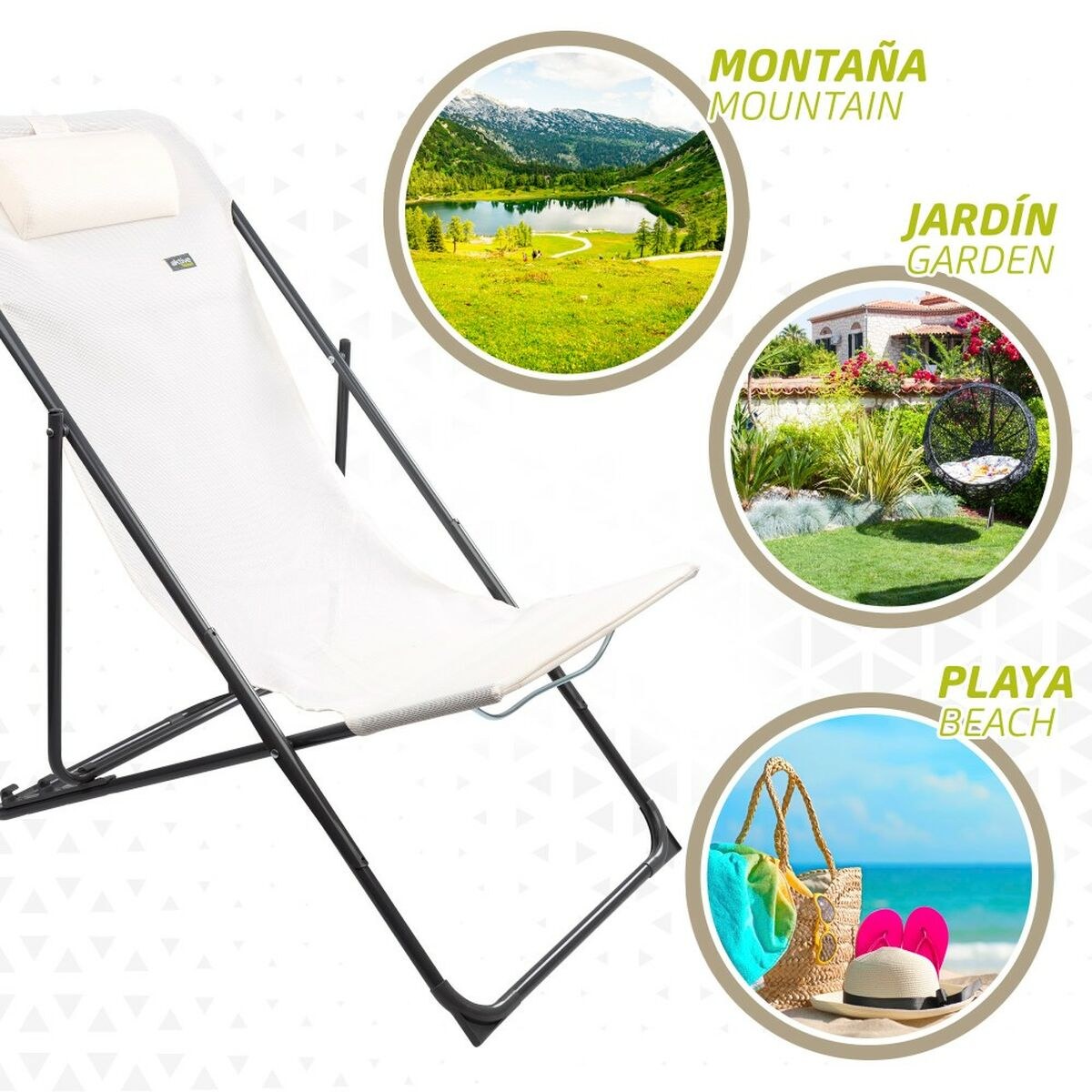 Reclining lounder White 53 x 87 x 78 cm (4 Units)