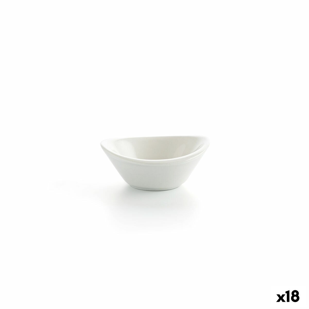 Appetizer Set Alaska White Ceramic 8,5 x 8,3 x 3,5 cm (18 Units)