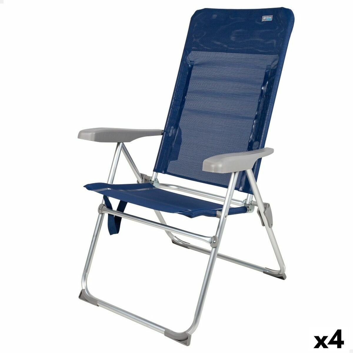 Пляжный стул Slim Складной Тёмно Синий 47 x 107 x 66 cm (4 штук)