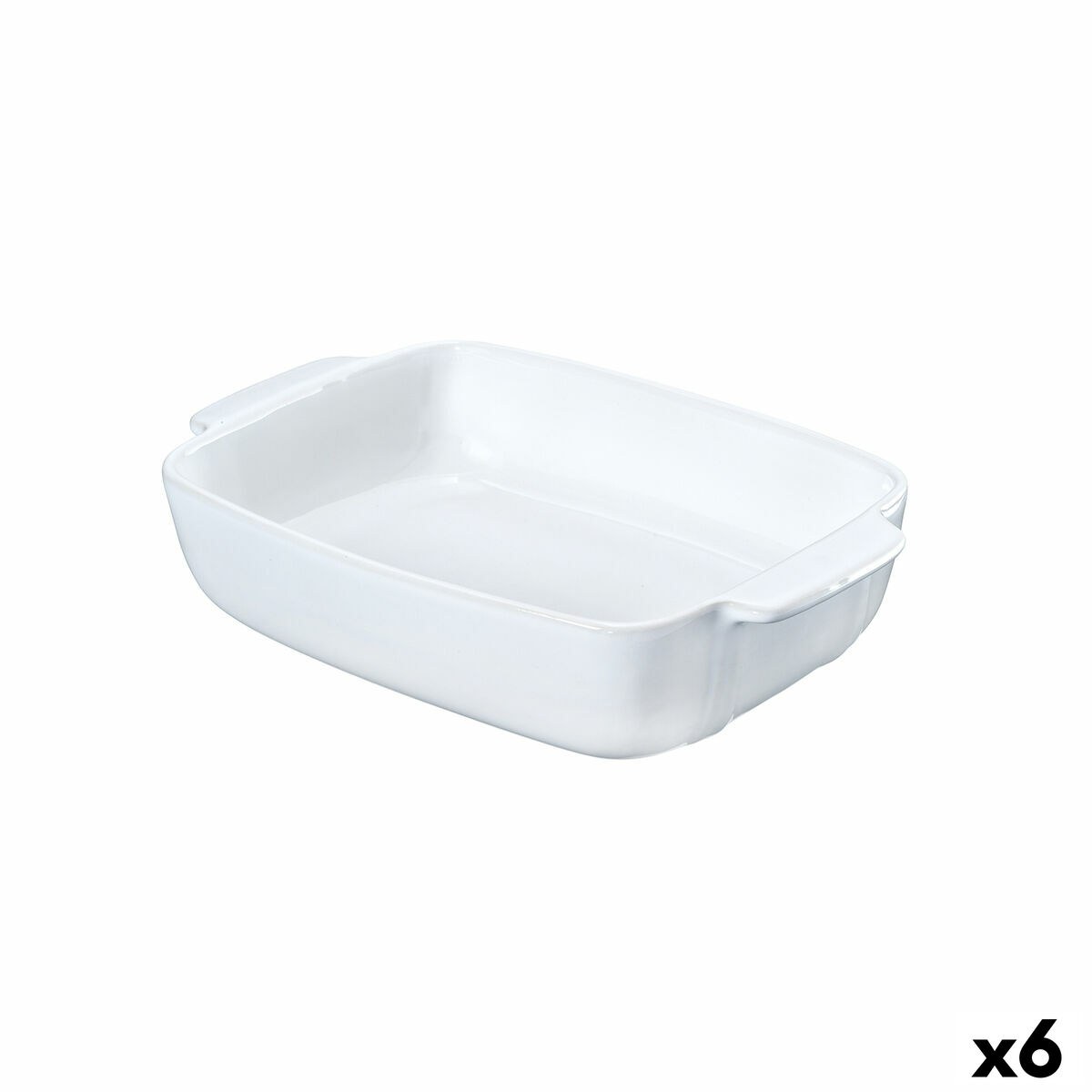 Serving Platter Signature White Ceramic Rectangular 25 x 19 x 7 cm (6 Units)