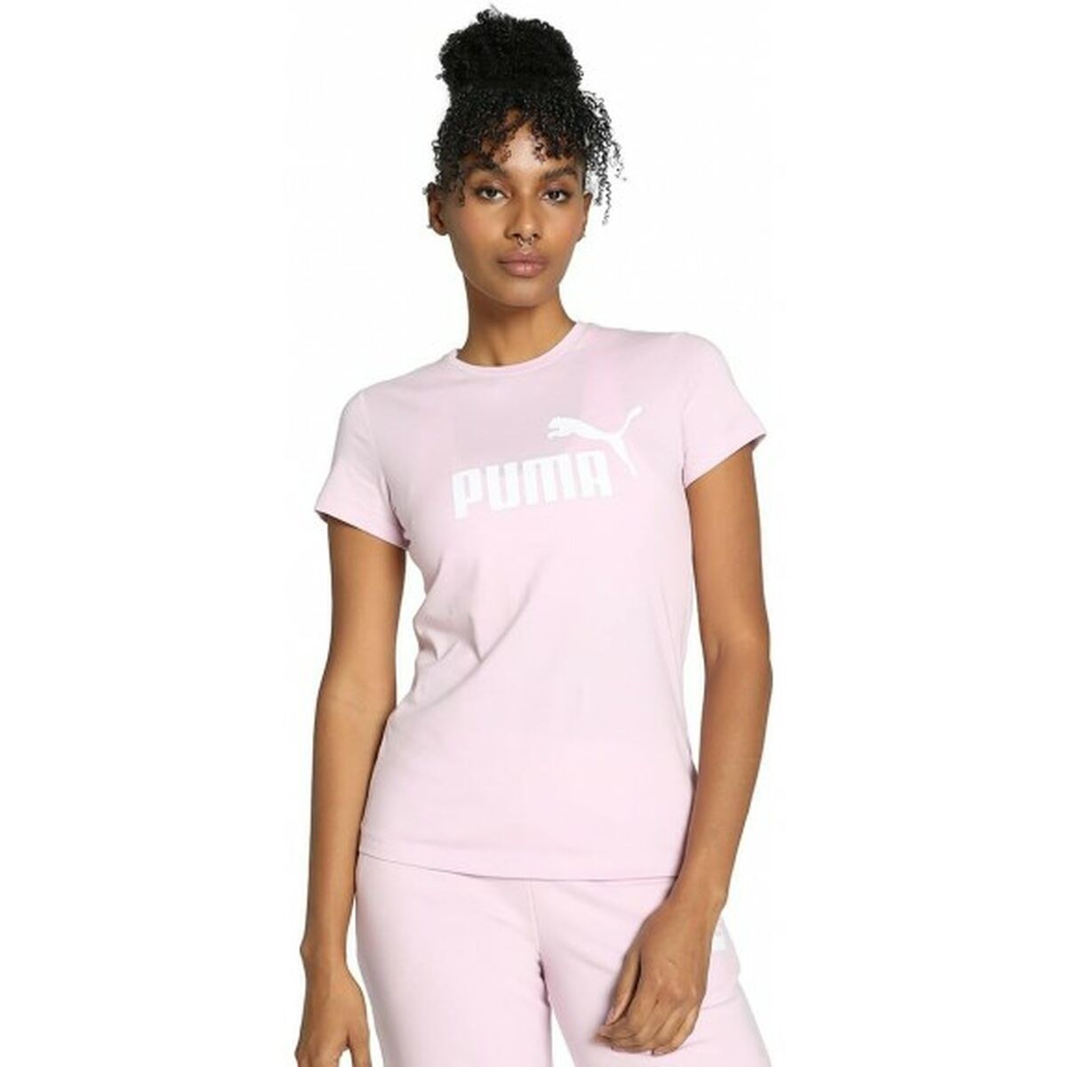 Women’s Short Sleeve T-Shirt ESS LOGO TEE 586775 60 Pink