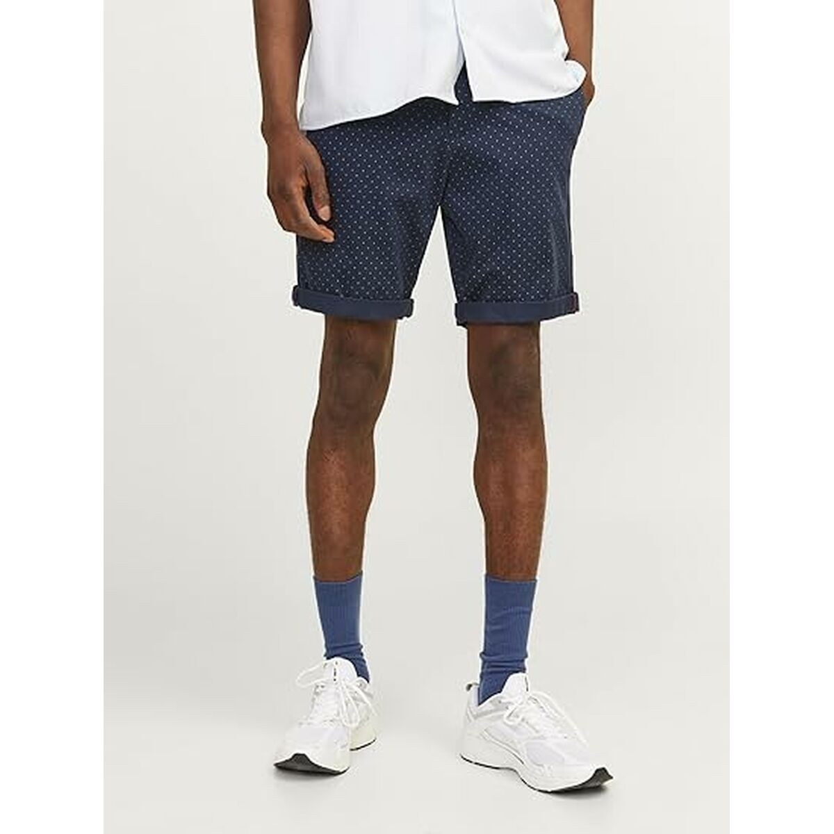 Мужские Шорты JPSTBOWIE SHORTS SA PRINTED MID SN 12230336 Тёмно Синий