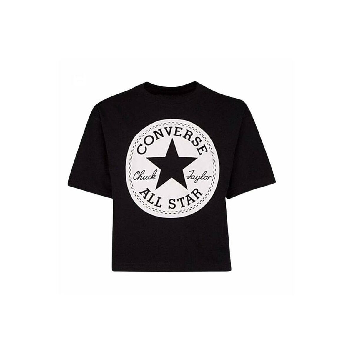 Детский Футболка с коротким рукавом Signature Chuck Patch Boxy Tee Чёрный