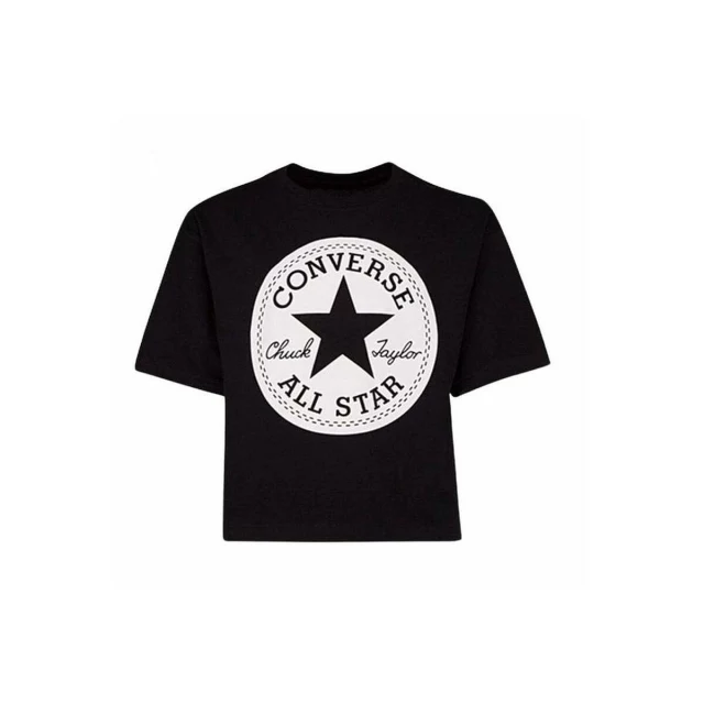 Детский Футболка с коротким рукавом Signature Chuck Patch Boxy Tee Чёрный